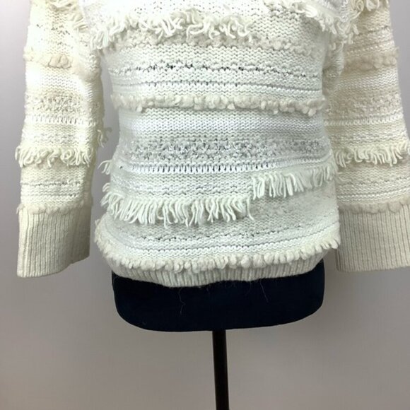 CLUB MONACO HANDKNIT WOOL Cream CHUNKY TURTLENECK SWEATER S - Picture 5 of 13